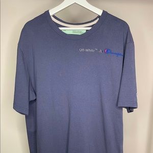 Off White T Shirt Navy S
